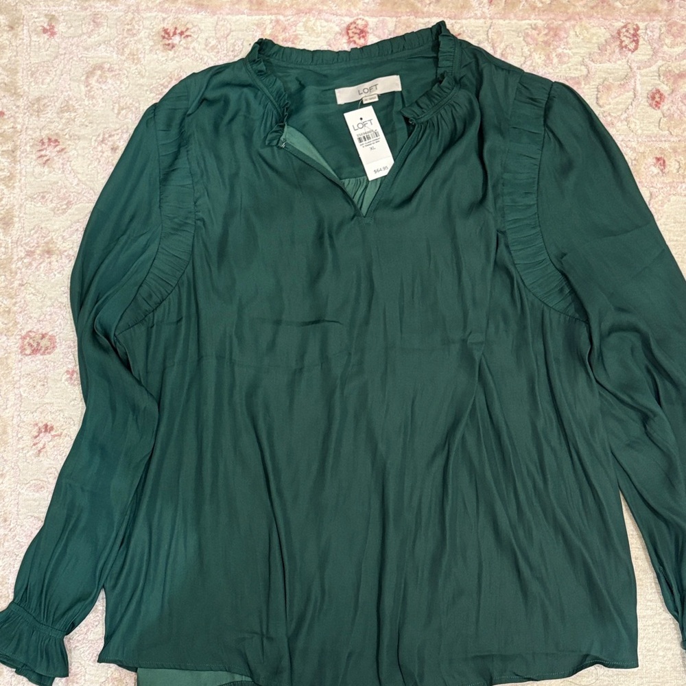 LOFT Dark Green Women's Blouse
